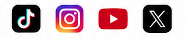 TikTok / Instagram / YouTube / X